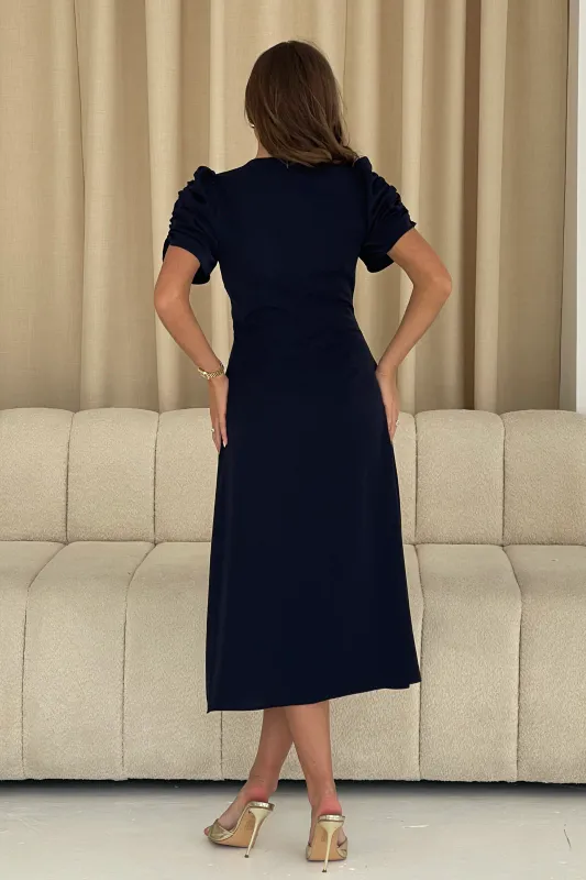 Aileen navy dress