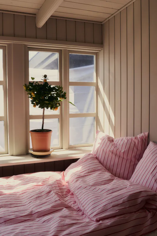 percale linen set babypink and skipatrol 140 x 200 cm