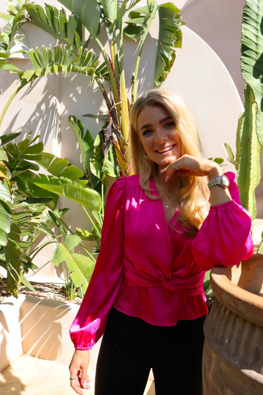 Tiki blouse pink
