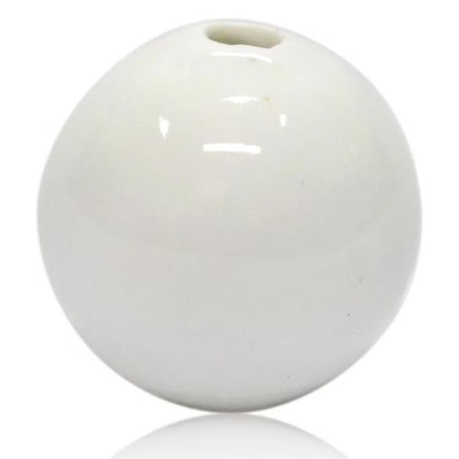 Hovedbilde stor kule hvit 6 cm