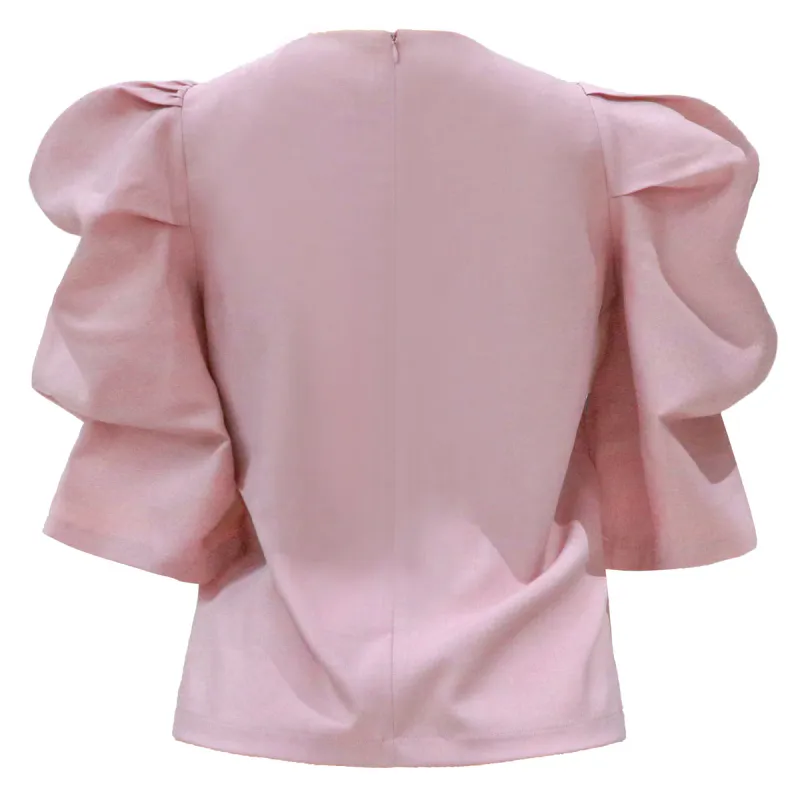 WINNIE VNECK-BLUSE – STØVETE ROSE