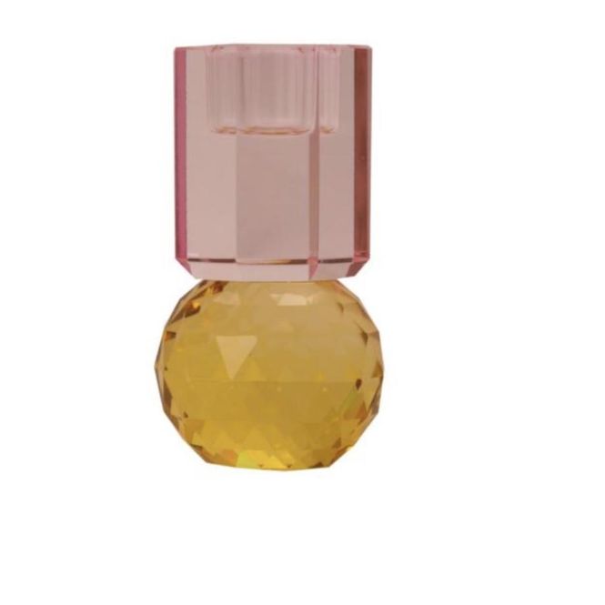 Hovedbilde Crystal lysestake yellow pink 