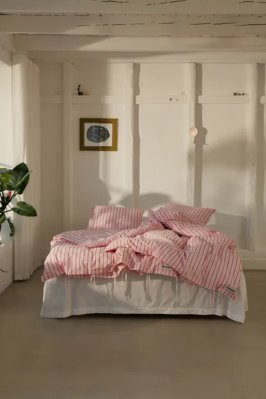 percale linen set babypink and skipatrol 140 x 200 cm