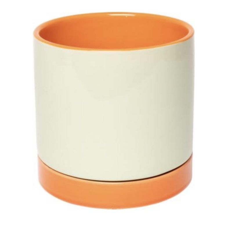 Blomsterpotte M mint orange
